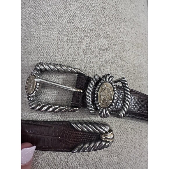 Vintage BRIGHTON Museum Silver & Gold Greco Roman Coin Belt Western Rodeo